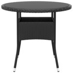 vidaXL Ensemble à manger de jardin 5 Pièces Résine tressée Noir