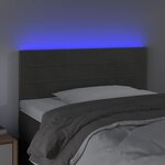 vidaXL Tête de lit à LED Gris foncé 100x5x78/88 cm Velours