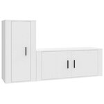 vidaXL Ensemble de meubles TV 2 Pièces Blanc Bois d'ingénierie