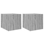 vidaXL Meubles TV muraux et lumières LED 2Pièces sonoma gris 30 5x35x30cm