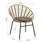 Ensemble salon de jardin Table et 2 chaises bistro