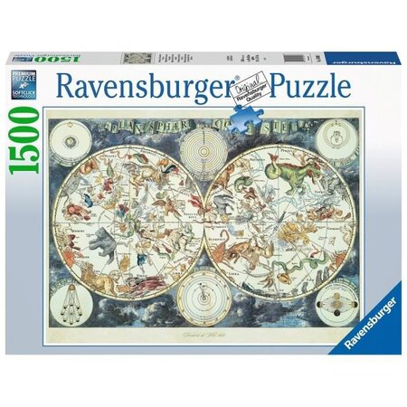 Puzzle 1500 pieces - mappemonde des animaux fantastiques - ravensburger - puzzle  adultes - des 14 ans - La Poste