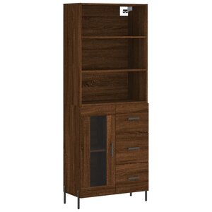 vidaXL Buffet haut Chêne marron 69 5x34x180 cm Bois d'ingénierie