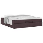 VidaXL Cadre de lit ottoman avec matelas marron foncé 180x200 cm tissu
