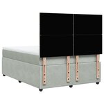 vidaXL Sommier à lattes de lit et matelas Gris clair 160x200cm Velours