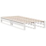 vidaXL Lit bibliothèque sans matelas blanc 75x190cm bois de pin massif