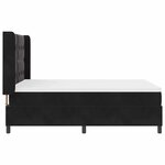 vidaXL Lit à Ressorts avec Matelas LED Noir 160 x 200 cm Velours