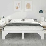 vidaXL Cadre de lit surélevé Blanc 200 x 200 cm Bois massif en pin