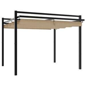 vidaXL Tonnelle de jardin avec toit rétractable taupe 3x3 m aluminium