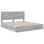 vidaXL Lit de Rangement Gris Sonoma 200 x 200 cm Bois d'ingénierie
