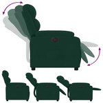 vidaXL Fauteuil inclinable électrique vert foncé velours