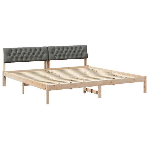 vidaXL Cadre de lit avec tête de lit marron et gris foncé 200 x 200 cm