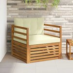 vidaXL Canapé d’extérieur Bois d'acacia massif et polyester