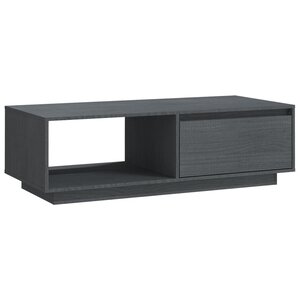 vidaXL Table basse gris 110x50x33 5 cm bois de pin massif