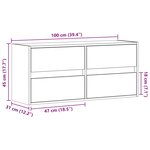 vidaXL Meuble TV mural avec lumières LED chêne marron 100x31x45 cm