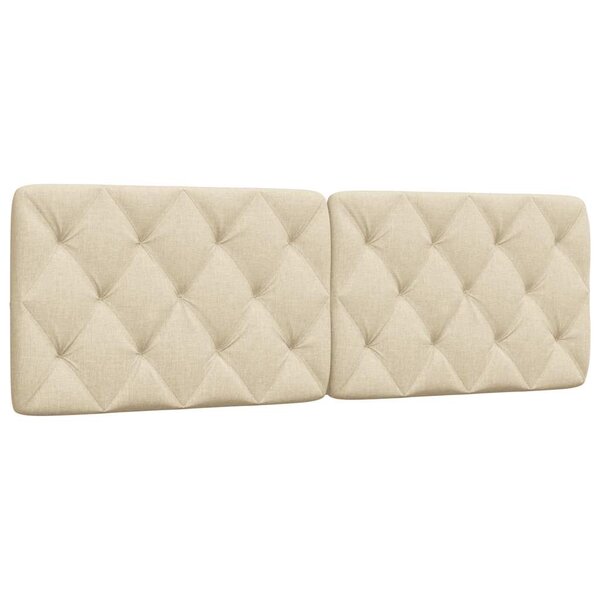 vidaXL Coussin de tête de lit crème 160 cm tissu