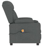 vidaXL Fauteuil de massage Gris foncé Tissu
