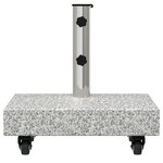 vidaXL Base de parasol sur roues pour poteaux de Ø38/48mm Gris Granit 25 kg Rectangulaire