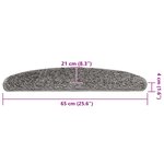 vidaXL Tapis d'escalier 30 pièces 65 x 21 x 4 cm Gris Demi-rond Grand