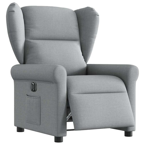 vidaXL Fauteuil inclinable électrique Gris clair Tissu