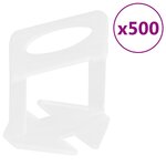 vidaXL Système de nivellement de carrelage 250 cales 500 clips 1 mm