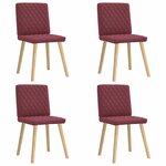 vidaXL Chaises à manger lot de 4 rouge bordeaux tissu