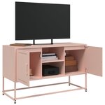 vidaXL Meuble TV rose 100 5x39x60 5 cm acier