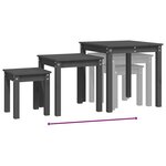 vidaXL Tables gigognes 3 Pièces Gris Bois de pin massif
