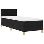 vidaXL Lit à ressorts avec coussin Noir 80 x 200 cm tissu