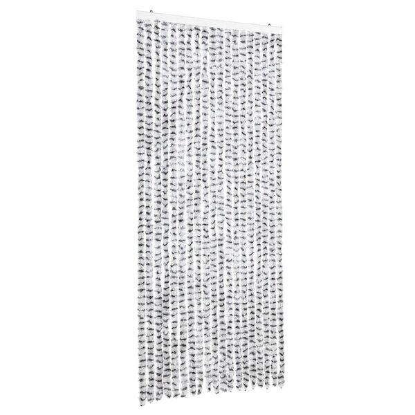 vidaXL Rideau anti-mouches gris clair et gris foncé 56x200 cm chenille