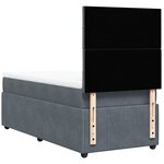 vidaXL Sommier à lattes de lit avec matelas Gris foncé 100x200 cm