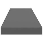 vidaXL Étagère murale flottante 2 Pièces Gris brillant 90x23 5x3 8 cm MDF
