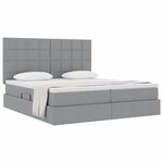 vidaXL Lit de Rangement Gris clair 200 x 200 cm Cuir synthétique