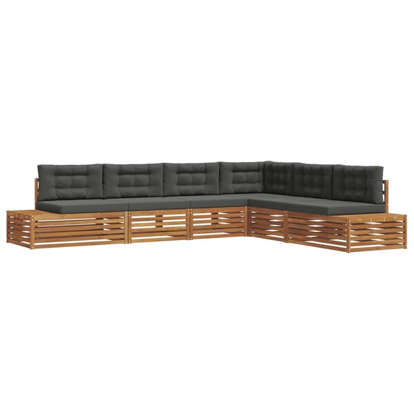 vidaXL 7 pc Ensemble de canapés d'extérieur Naturel et Anthracite