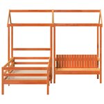 vidaXL Ensemble de lit et de banc avec toit 80x200 cm bois massif pin
