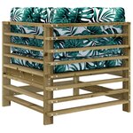 vidaXL Canapé d'angle avec coussins bois de pin imprégné
