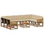 vidaXL Ensemble de canapés d'extérieur 10 Pièces Naturel et Beige