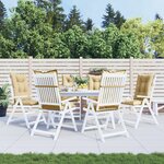 vidaXL Coussins de chaise à dossier haut lot de 6 beige mélangé tissu
