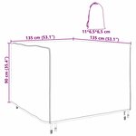 vidaXL Housse de meubles d'extérieur Noir 135 x 135 x 90 cm Tissu 420D