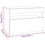 vidaXL Meuble TV avec lumières LED chêne sonoma 60x35x40 cm