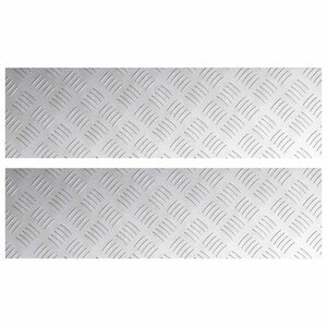 vidaXL Plaques à damier 2 Pièces Argent 70 x 20 cm Aluminium