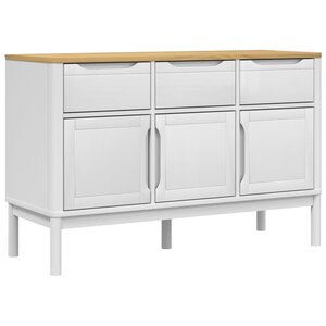 vidaXL Buffet FLORO blanc 114x43x74 cm bois massif de pin
