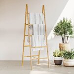 vidaXL Porte-serviette double avec 5 barreaux Bambou 50 x 160 cm