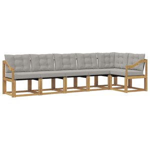 vidaXL Ensemble de canapés d'extérieur 6 pc Blanc et gris clair