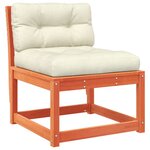 vidaXL Salon de jardin 5 Pièces avec coussins cire marron bois pin massif