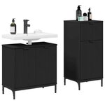 vidaXL Ensemble de mobilier de salle de bain avec tiroir 2 Pièces Noir