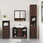 vidaXL Ensemble de meubles de salle de bain 3 Pièces Chêne marron