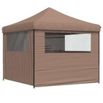 vidaXL Tente de fête 292 x 292 x 315 cm Marron Tissu Oxford