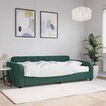 vidaXL Lit de jour avec matelas vert foncé 100x200 cm velours