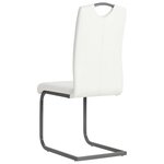 vidaXL Chaises à manger cantilever lot de 2 blanc similicuir